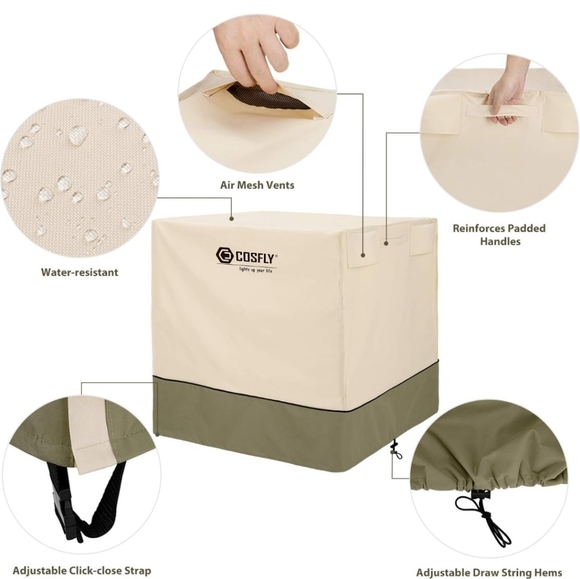 COSFLY Beige Air Conditioner Cover - 36" Length, 36" Width, 39" Height - Picture 2 of 6